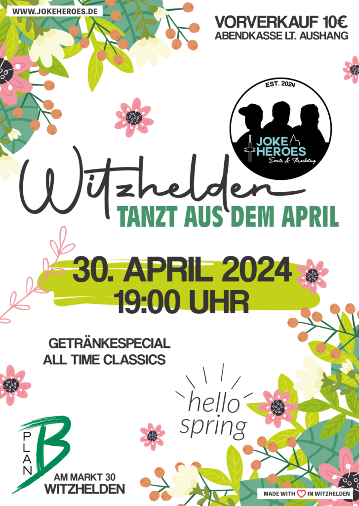 Witzhelden tanzt aus dem April 2024